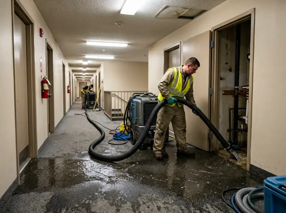 multi-unit-apartment-hallway-f-005 — frequently asked questions, Emergency Burst Pipe Water Extraction & Removal in Souderto…